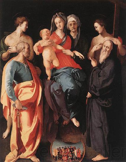 Jacopo Pontormo Madonna and Child with St Anne and Other Saints Spain oil painting art